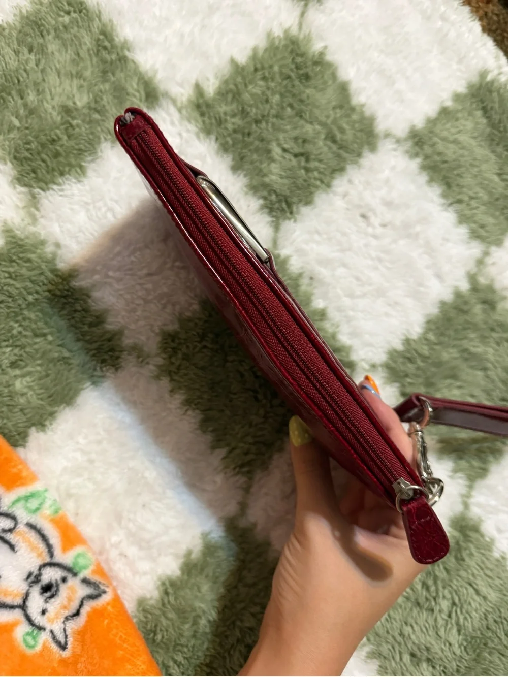 Miche Red Patent Wristlet Clutch with Detachable Strap